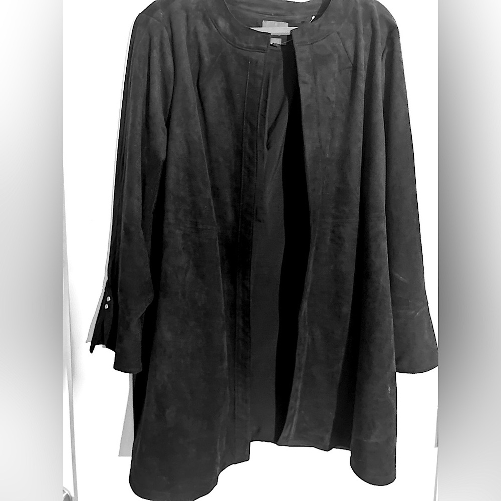 SAY YES!!Stunning suede leather (faux) long blazer from The Limited Collection